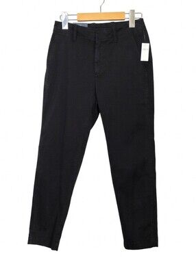 New GAP Downtown Khaki Pants Womens Size 0 Black Mid Rise Cotton Stretch